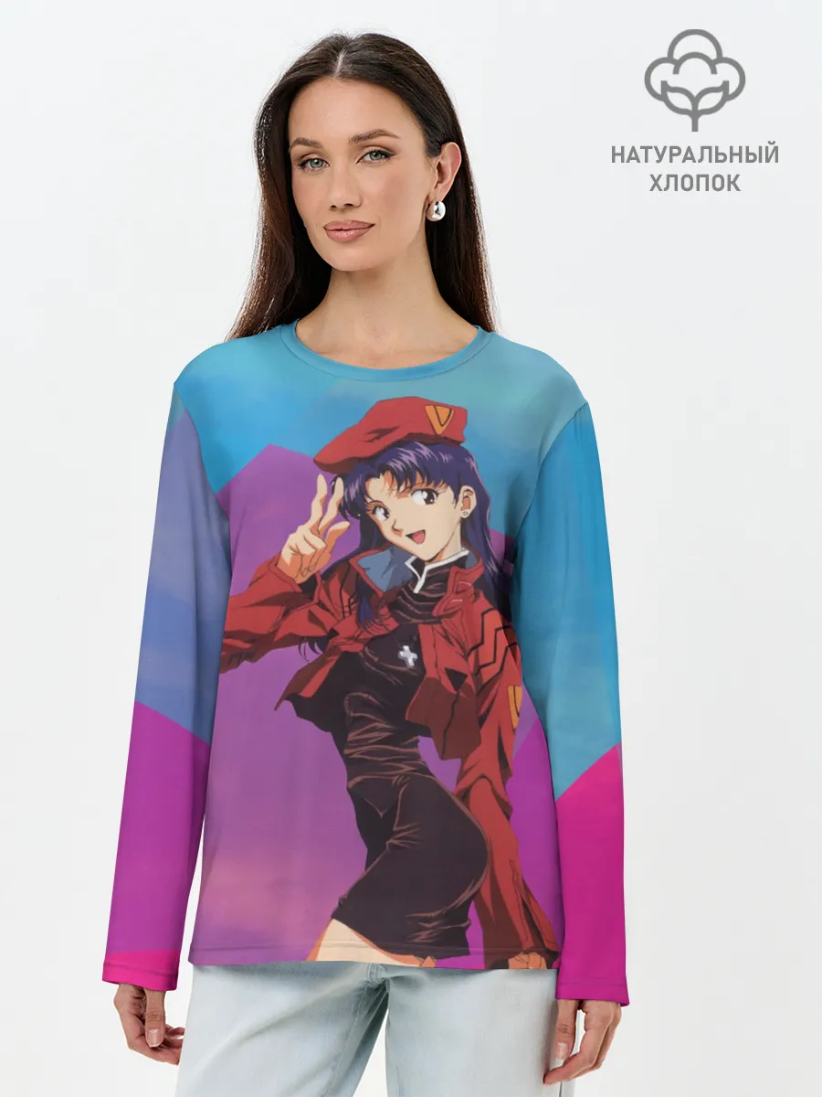 Лонгслив женский. Хлопок / Misato Katsuragi
