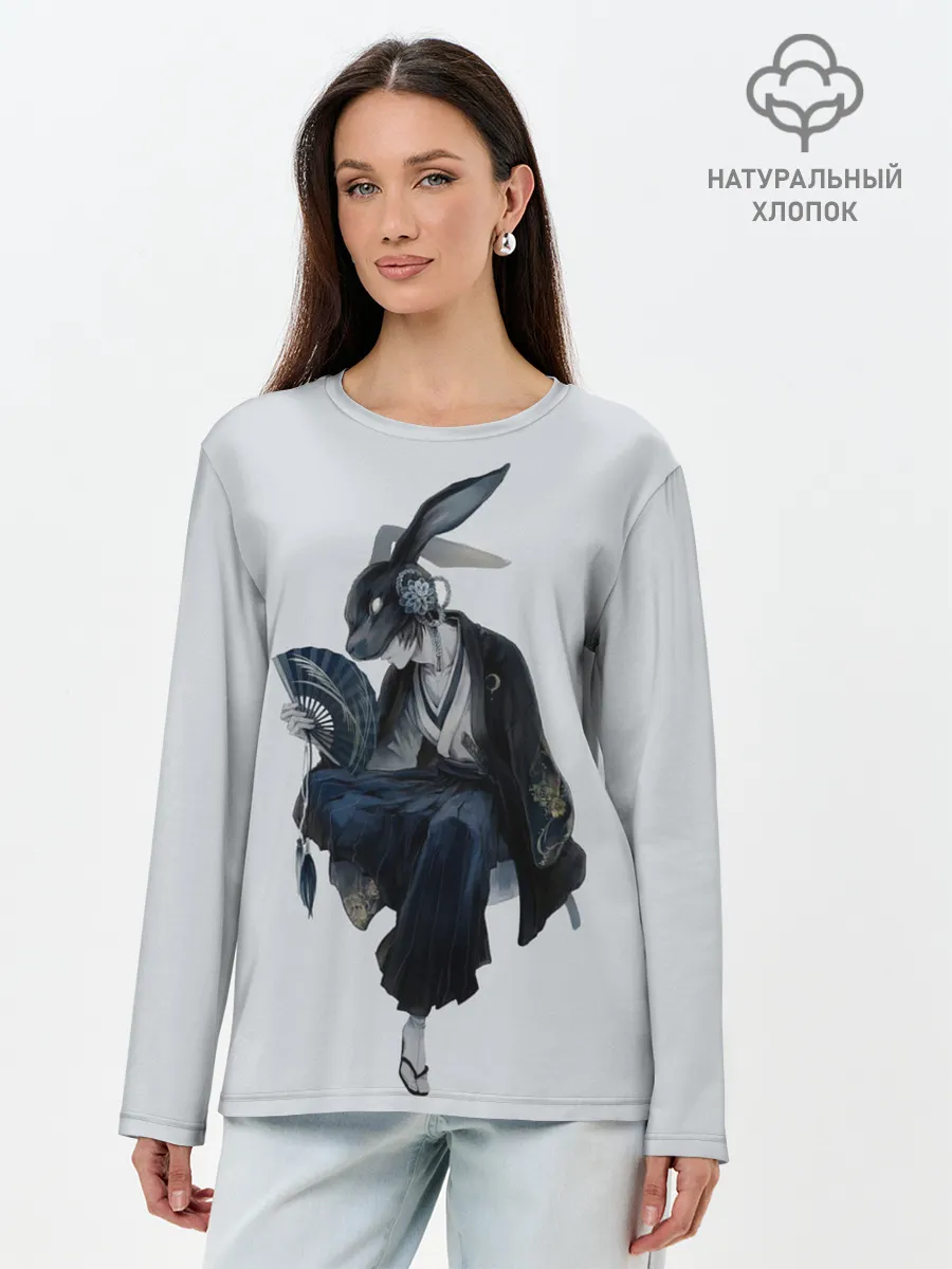 Лонгслив женский. Хлопок / ушки