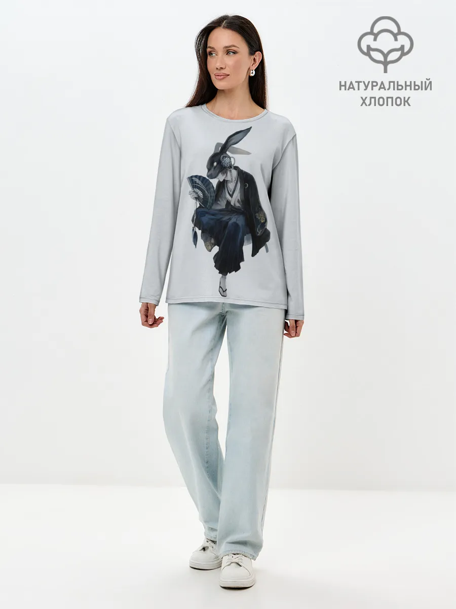 Лонгслив женский. Хлопок / ушки