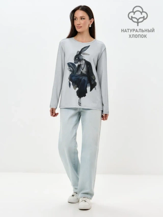 Лонгслив женский. Хлопок / ушки