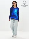 Лонгслив женский. Хлопок / СИНИЙ КОСМОС