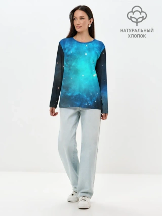 Лонгслив женский. Хлопок / ЗВЕЗДЫ