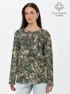 Лонгслив женский. Хлопок / Камуфляж Зеленый Слоник