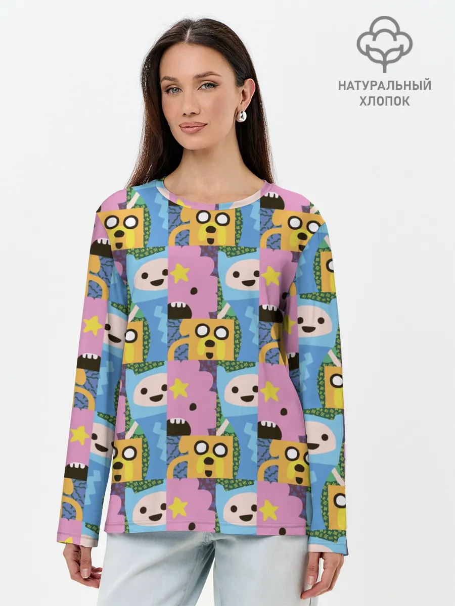 Лонгслив женский. Хлопок / Время приключений