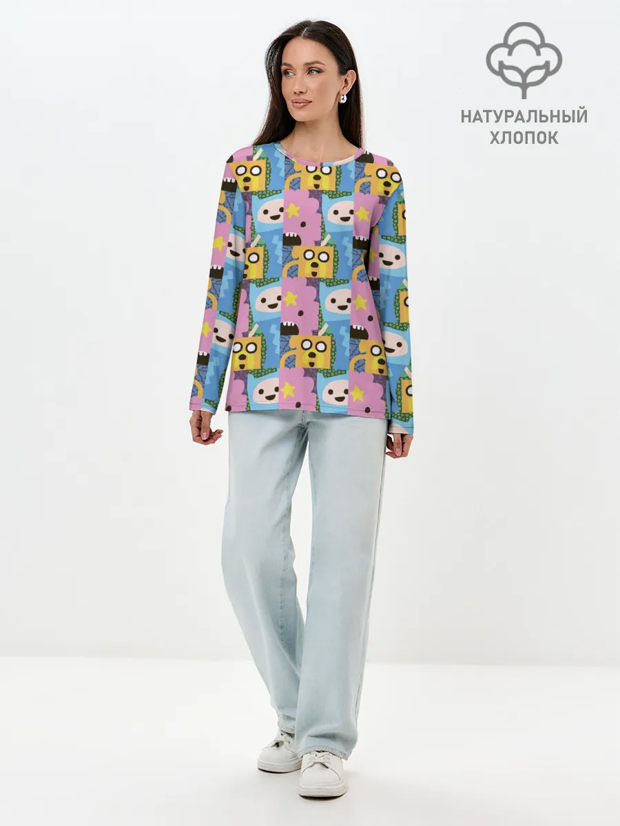 Лонгслив женский. Хлопок / Время приключений