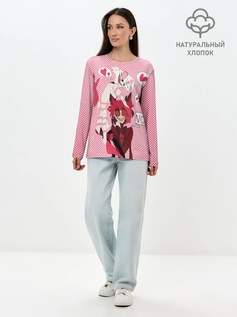Лонгслив женский. Хлопок / Hazbin Hotel