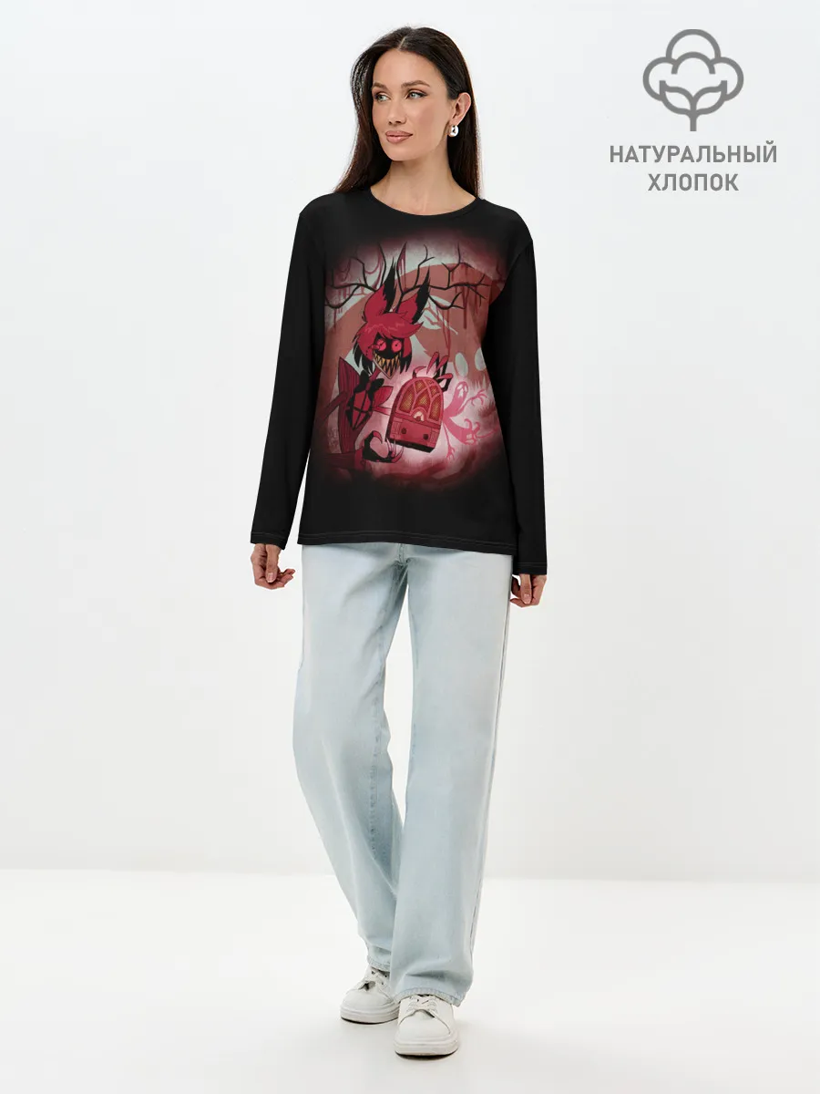 Лонгслив женский. Хлопок / Hazbin Hotel