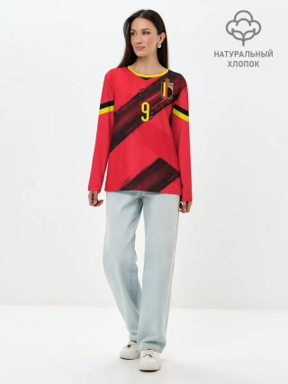 Лонгслив женский. Хлопок / Lukaku home EURO 2020