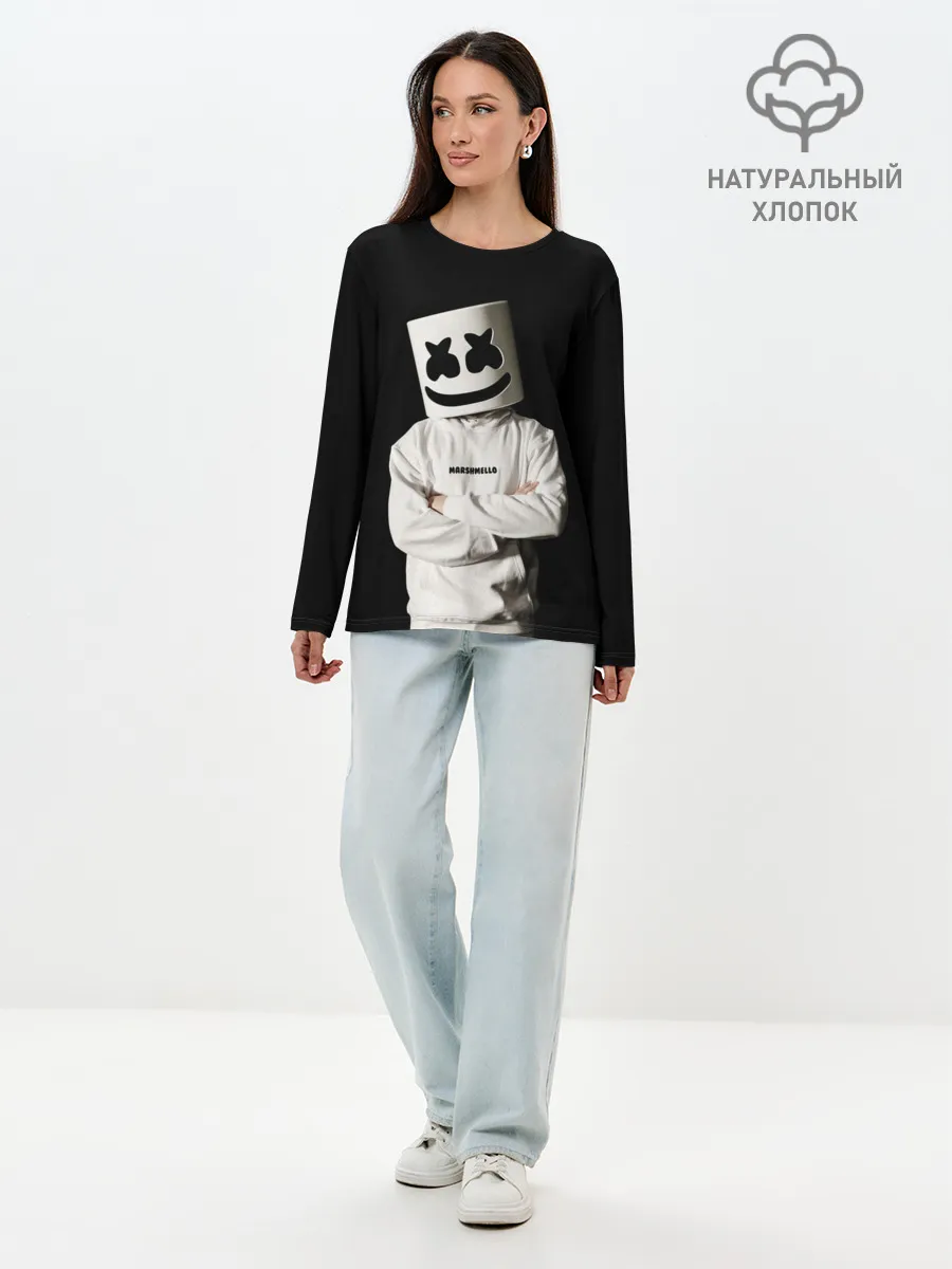 Лонгслив женский. Хлопок / Marshmello