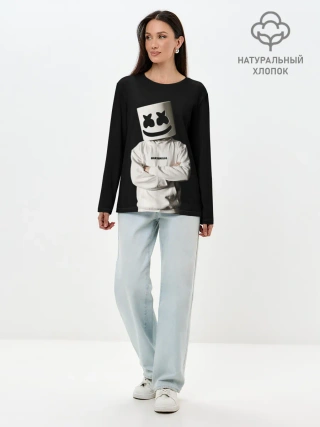 Лонгслив женский. Хлопок / Marshmello