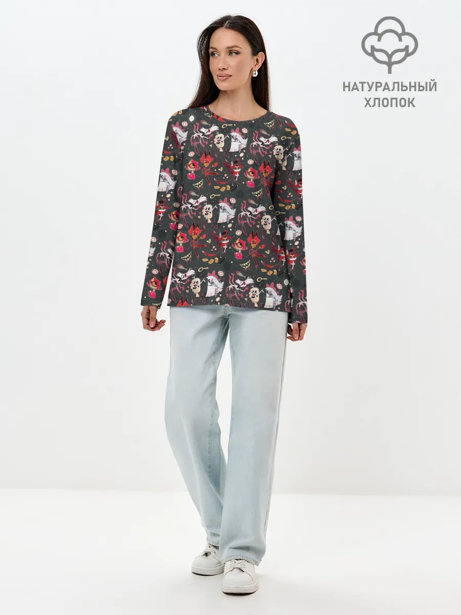 Лонгслив женский. Хлопок / Hazbin Hotel