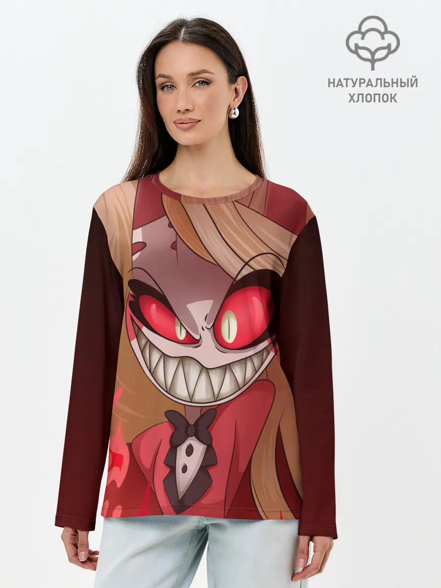 Лонгслив женский. Хлопок / Hazbin Hotel