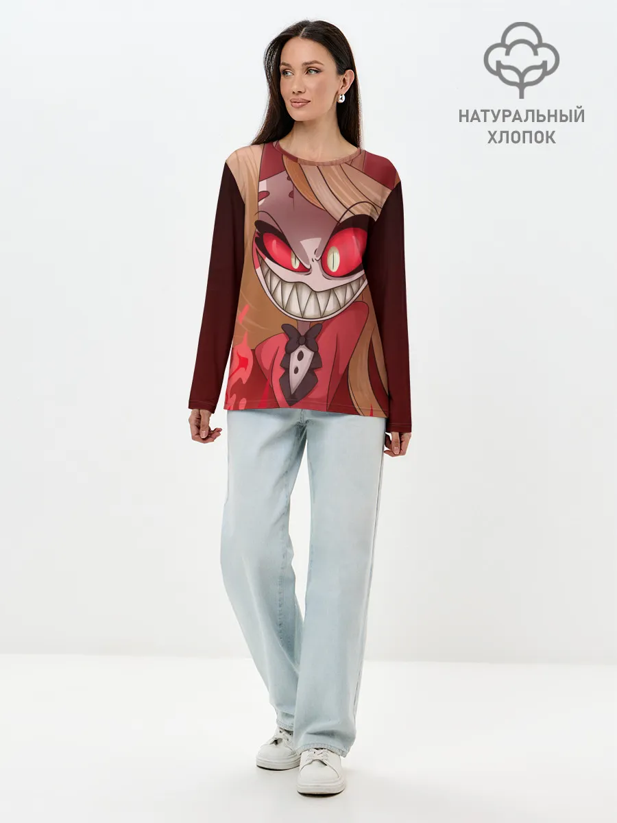 Лонгслив женский. Хлопок / Hazbin Hotel