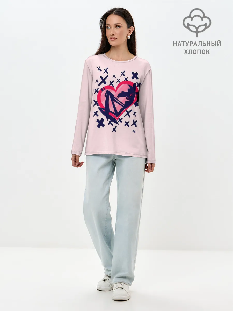 Лонгслив женский. Хлопок / Отель Хазбин