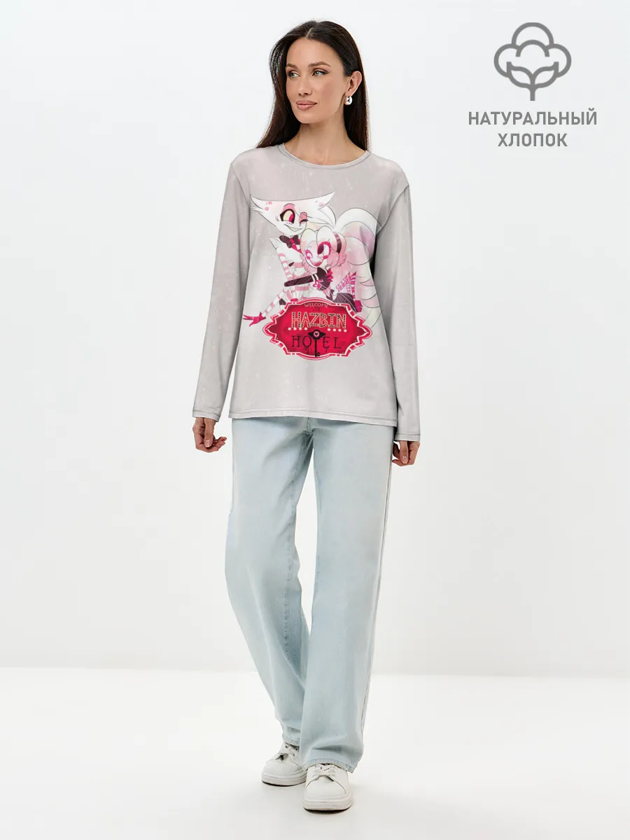 Лонгслив женский. Хлопок / Hazbin Hotel
