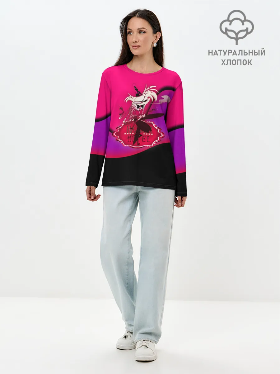 Лонгслив женский. Хлопок / Hazbin Hotel