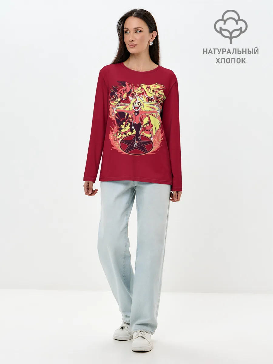 Лонгслив женский. Хлопок / Hazbin Hotel