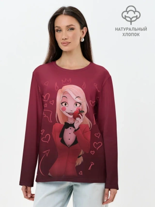 Лонгслив женский. Хлопок / Hazbin Hotel
