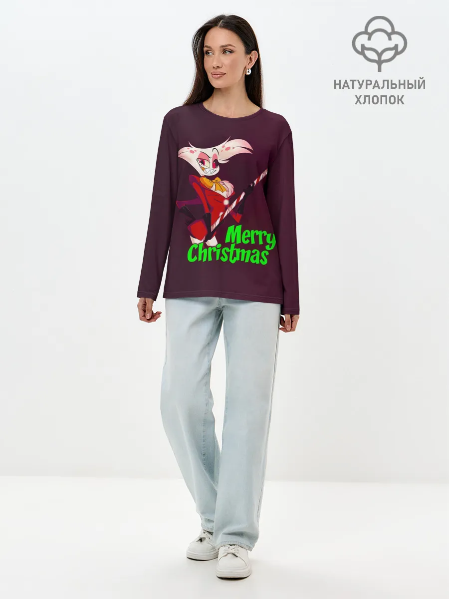 Лонгслив женский. Хлопок / Merry Christmas