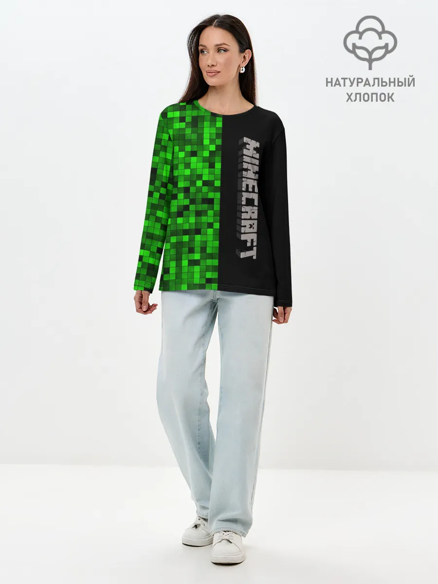 Лонгслив женский. Хлопок / MINECRAFT