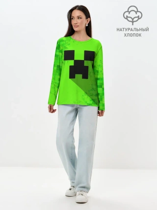Лонгслив женский. Хлопок / MINECRAFT