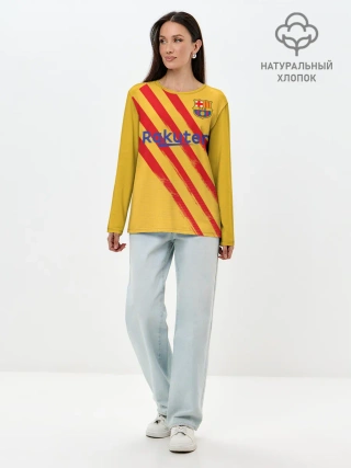 Лонгслив женский. Хлопок / Barcelona 4-th kit 19-20