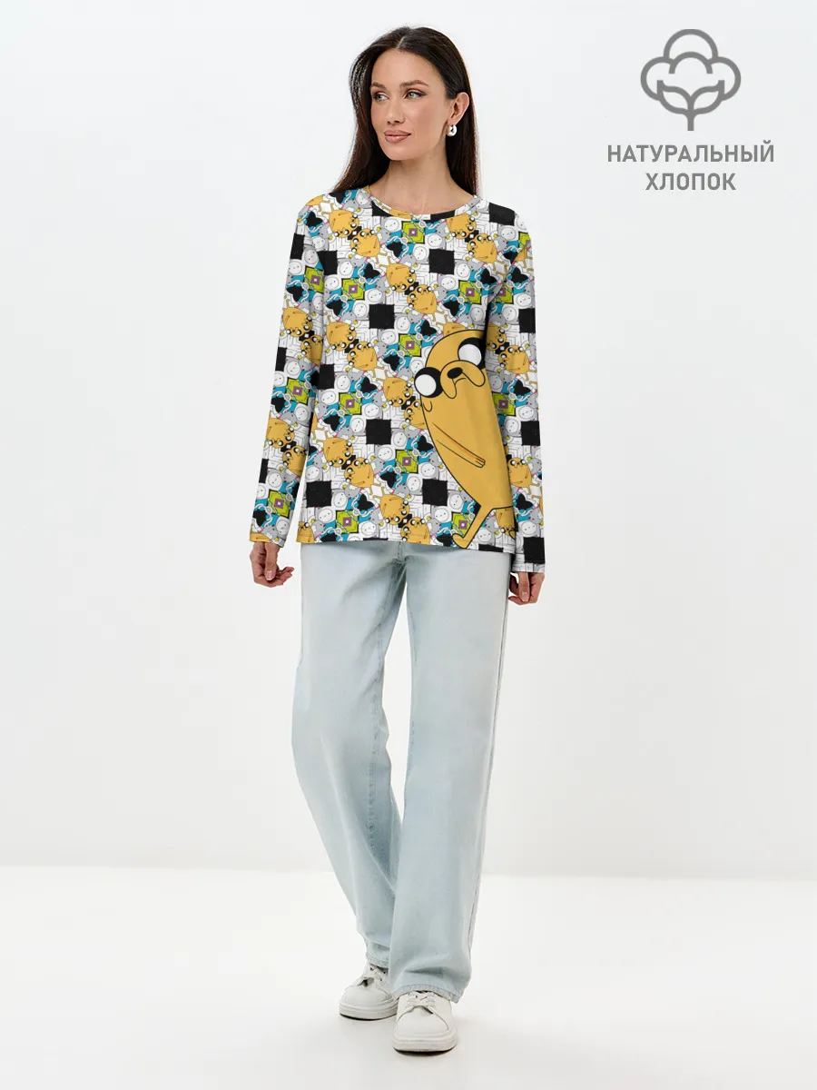 Лонгслив женский. Хлопок / Jake Adventure Time