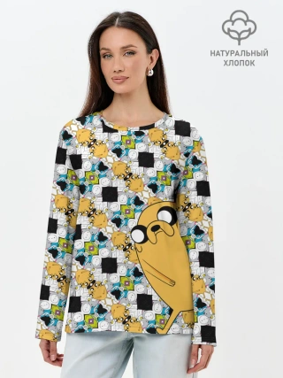 Лонгслив женский. Хлопок / Jake Adventure Time