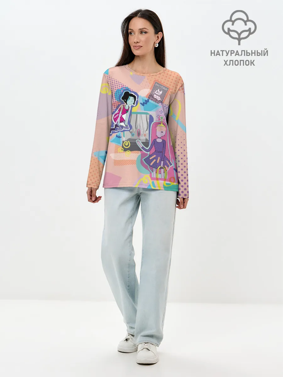 Лонгслив женский. Хлопок / Принцесса Бубльгум и Марселин