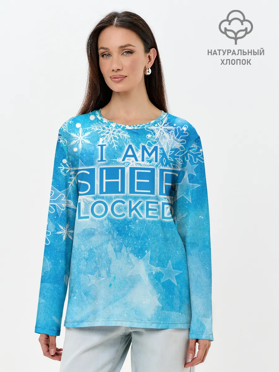 Лонгслив женский. Хлопок / Новогодний Sherlock