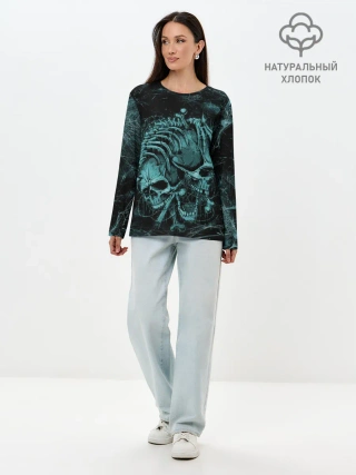 Лонгслив женский. Хлопок / two skulls