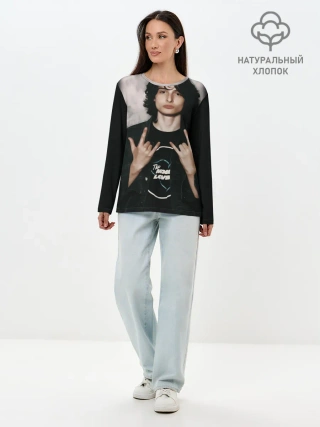 Лонгслив женский. Хлопок / finn wolfhard