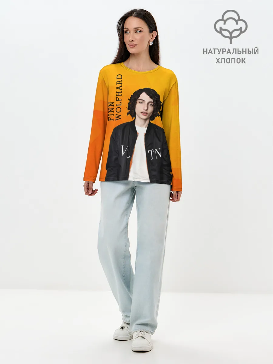 Лонгслив женский. Хлопок / finn wolfhard