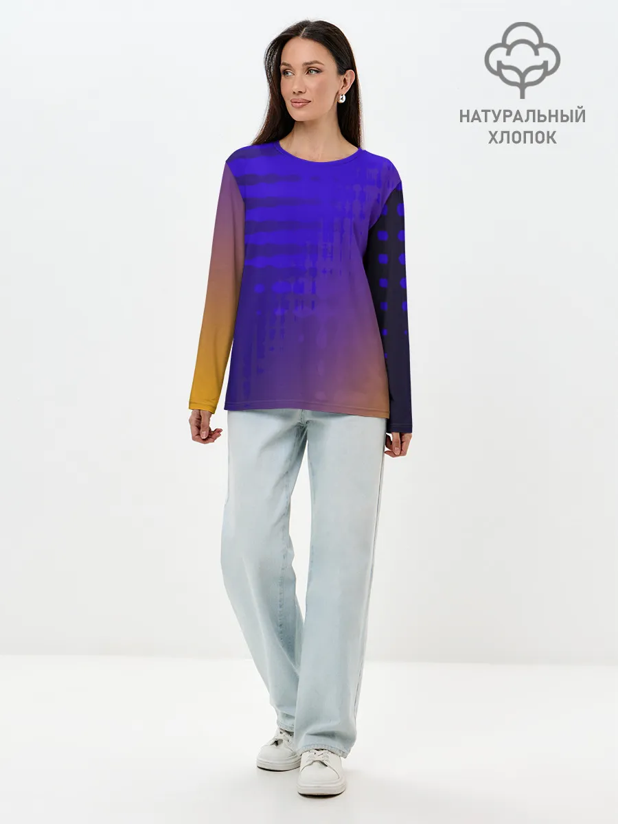 Лонгслив женский. Хлопок / Градиент PRO