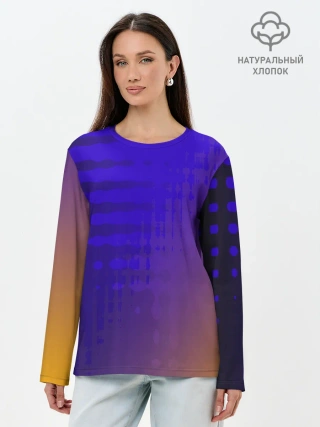 Лонгслив женский. Хлопок / Градиент PRO