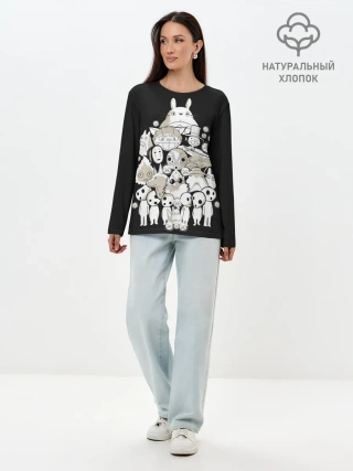 Лонгслив женский. Хлопок / Герои Миядзаки