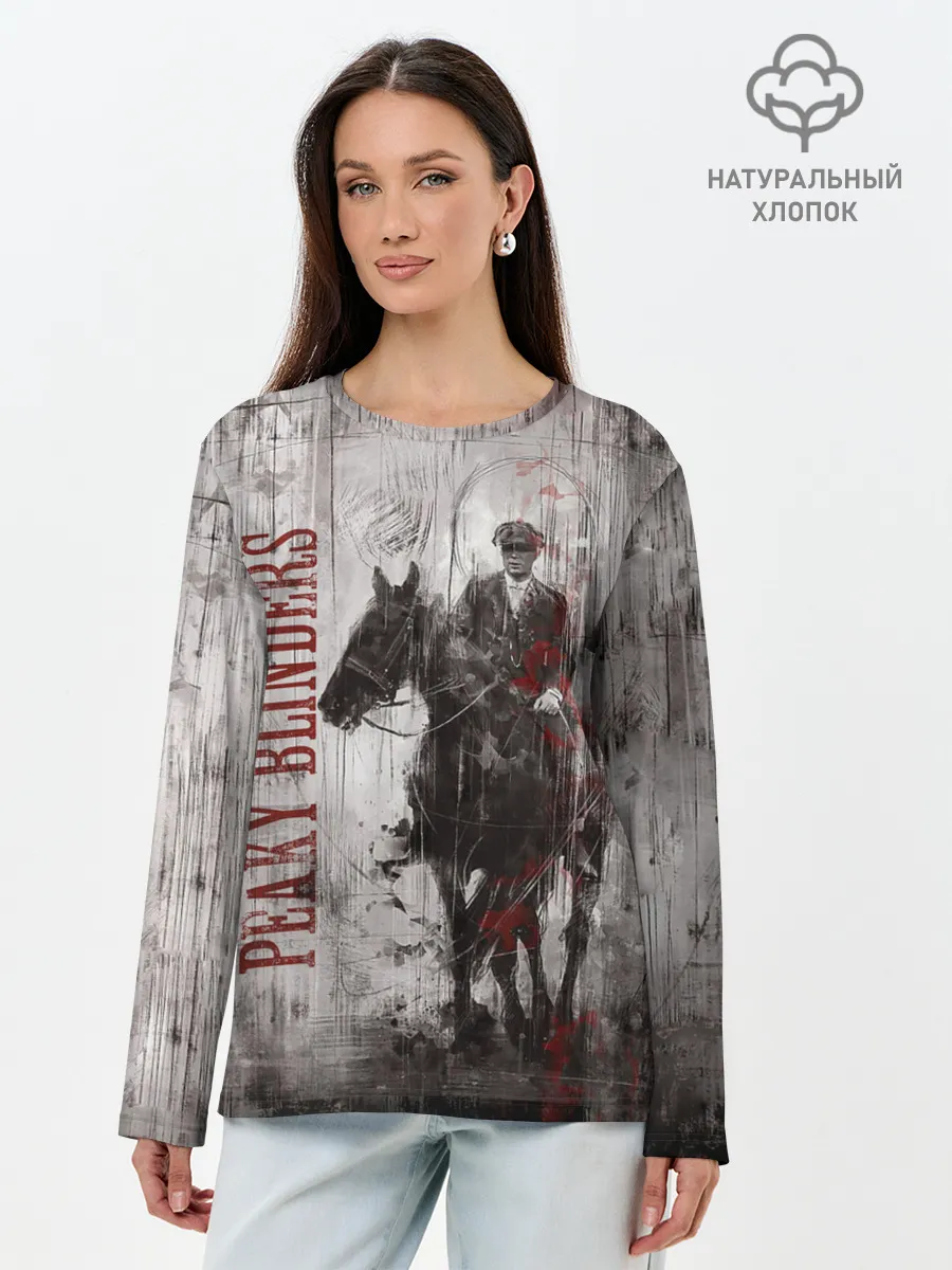 Лонгслив женский. Хлопок / Острые козырьки