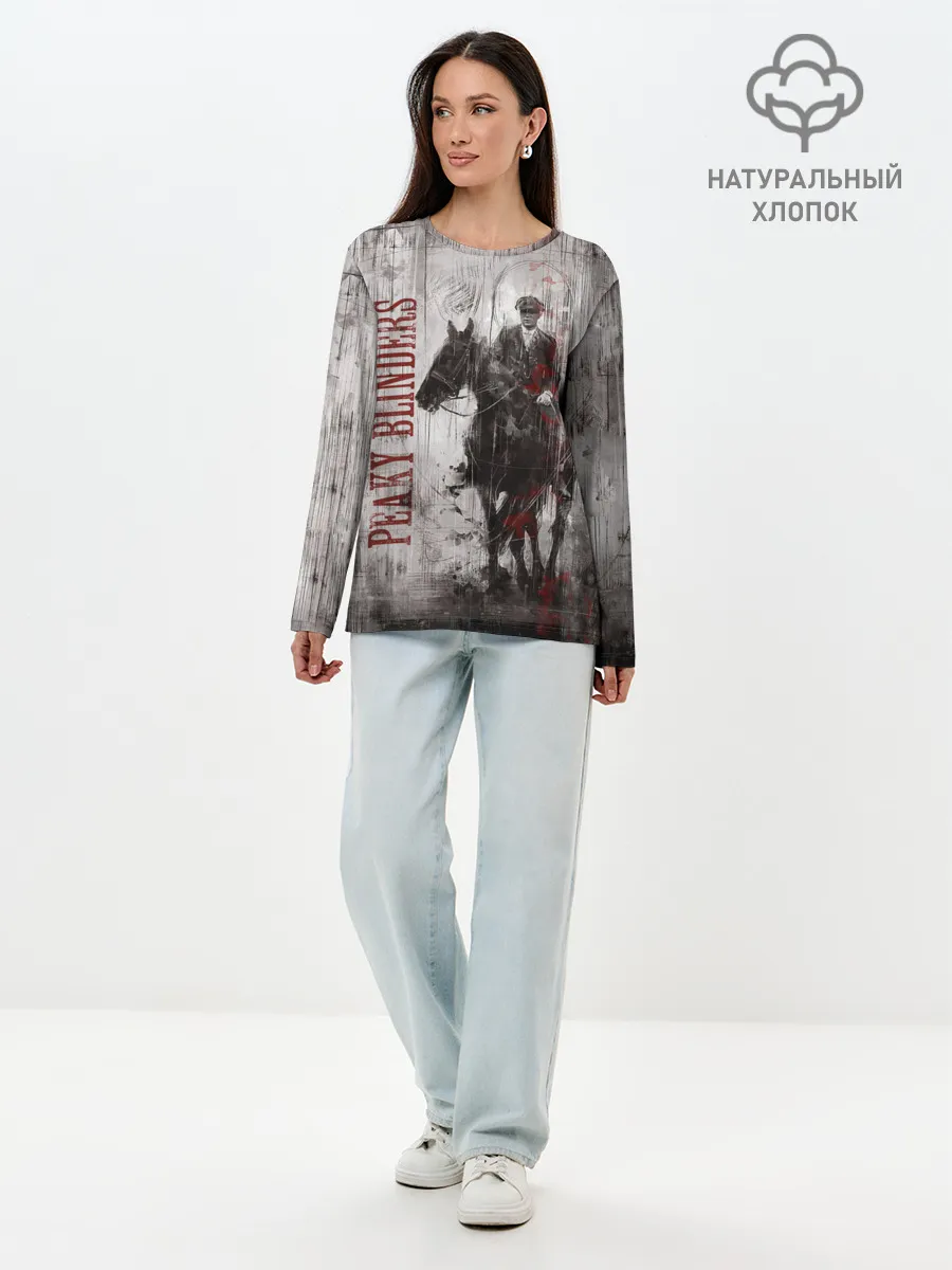 Лонгслив женский. Хлопок / Острые козырьки