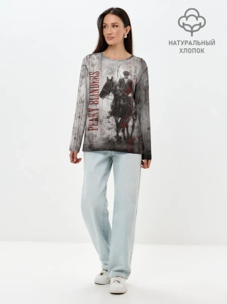 Лонгслив женский. Хлопок / Острые козырьки