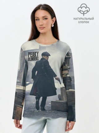 Лонгслив женский. Хлопок / Острые козырьки