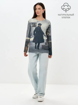 Лонгслив женский. Хлопок / Острые козырьки