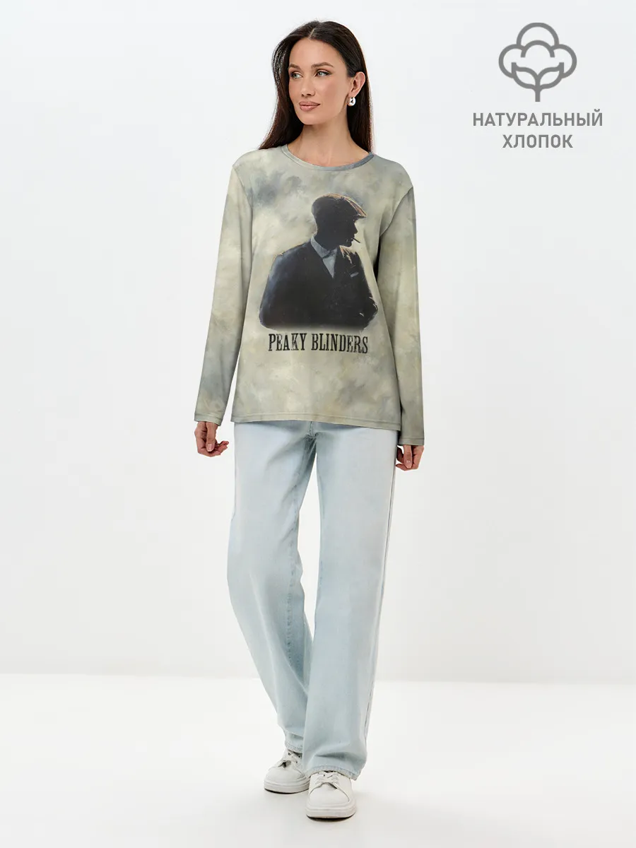 Лонгслив женский. Хлопок / Острые козырьки