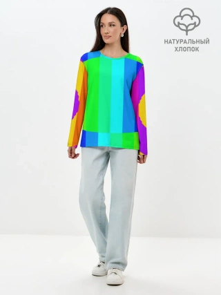 Лонгслив женский. Хлопок / MAKE LOVE, NOT WAR