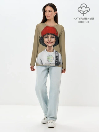 Лонгслив женский. Хлопок / finn wolfhard