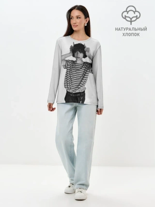 Лонгслив женский. Хлопок / finn wolfhard