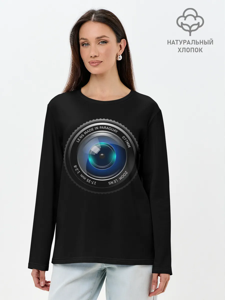 Лонгслив женский. Хлопок / Объектив