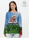 Лонгслив женский. Хлопок / Minecraft / Майнкрафт