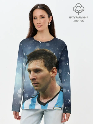 Лонгслив женский. Хлопок / Лео Месси