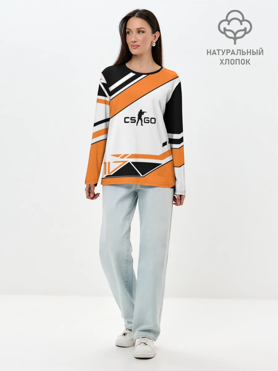 Лонгслив женский. Хлопок / Cs Go Asiimov Style #2