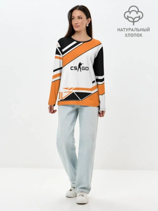 Лонгслив женский. Хлопок / Cs Go Asiimov Style #2